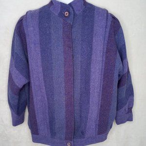 Vintage Avoca Collection Irish Purple Wool Jacket Coat (M)